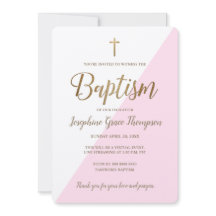 ピンクモダンの白金ゴールドクロス仮想洗礼