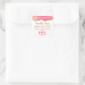 ピンクモダンの白金ゴールドグリッター製品ラベル スクエアシール (バッグ)