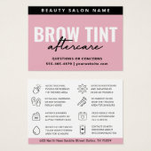 ピンクモダンの眉の濃淡アフターケアカード (正面&裏面)