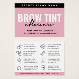 ピンクモダンの眉の濃淡アフターケアカード