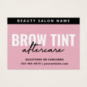 ピンクモダンの眉の濃淡アフターケアカード (正面)