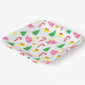 ピンクモダンの緑のクリスマスパターン ペーパープレート (傾斜あり)