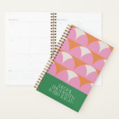 ピンクモダンの緑の幾何学的思考アイディア プランナー手帳 (ディスプレー)