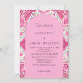 ピンクモダンの美学結婚の優雅さ 招待状 (裏面)