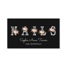 ピンクモダンの花のネイリスト