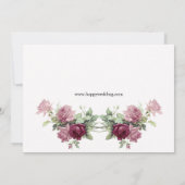 ピンクモダンの花の日付を保存招待状カード セーブザデート (裏面)