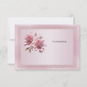 ピンクモダンの花サンキューカード サンキューカード (裏面)