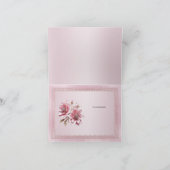 ピンクモダンの花サンキューカード サンキューカード (内部)