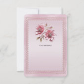 ピンクモダンの花サンキューカード サンキューカード (裏面)