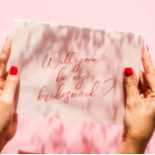 ピンクモダンの花嫁プロポーザルの写真カード 招待状