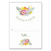 ピンクモダンの花結婚の折り畳みエスコートカード テーブルナンバー (正面)