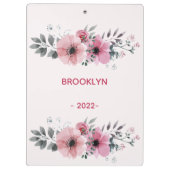 ピンクモダンの花 クリップボード (裏面)