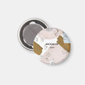 ピンクモダンの花 マグネット (正面/裏面)