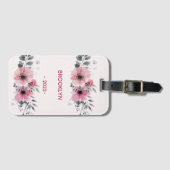 ピンクモダンの花 ラゲッジタグ (正面横)
