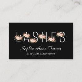 ピンクモダンの花Letter EyeLash Extensions 名刺