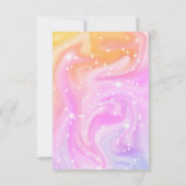 ピンクモダンの虹のユニコーンサンキューカード サンキューカード (裏面)