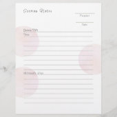 ピンクモダンの説教ノート レターヘッド (正面)