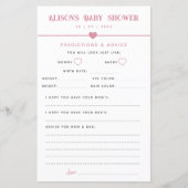 ピンクモダンの赤ちゃんシャワーアドバイスと予測 (正面)