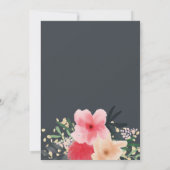 ピンクモダンの赤フローラ金ゴールドの母親の日のブランチ 招待状 (裏面)