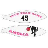 ピンクモダンの選手チーム名番号少女 バスケットボール (パネル)