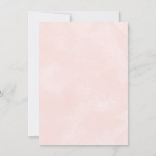 ピンクモダンの金ゴールドエレガントフローラ赤ちゃんシャワー 招待状 (裏面)