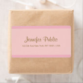 ピンクモダンの金ゴールドスエレガントクリプトトレンディーテンプレート ラベル (インサイチュ)