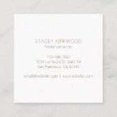 ピンクモダンの金ゴールドフェイクグリッターモノグラムサークルロゴ スクエア名刺 (裏面)