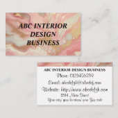 ピンクモダンの銀大理石の質感とタイポグラフィ 名刺 (正面/裏面)