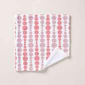 ピンクモダンの長方形 バスタオルセット (ウォッシュタオル)