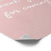 ピンクモダンの雪が降り注いでい来る ポスター (角)