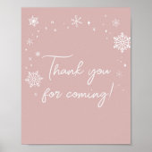 ピンクモダンの雪が降り注いでい来る ポスター (正面)