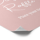 ピンクモダンの雪片ベビースシャワーおむつラッフル ポスター (角)