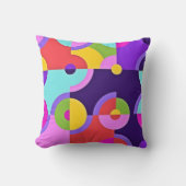 ピンクモダンの青と緑の陽気な円 クッション (正面)