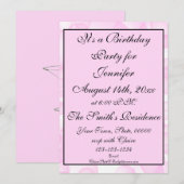 ピンクモダンの《写真》ぼけ味テーマ背景 招待状 (正面/裏面)