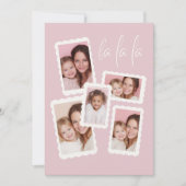 ピンクモダンの「Fa La La」フォトクリス数々のマス シーズンカード (正面)