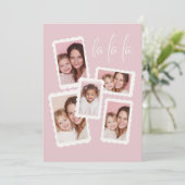 ピンクモダンの「Fa La La」フォトクリス数々のマス シーズンカード (スタンド正面)