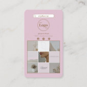 ピンクモダンのInstagramフォトコラージュ名刺 名刺 (正面)