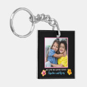 ピンクモダンのMarbled We Love You Auntie Photo キーホルダー (正面左)