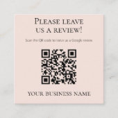 ピンクモダンのQRコードGoogleレビュー スクエア名刺 (正面)