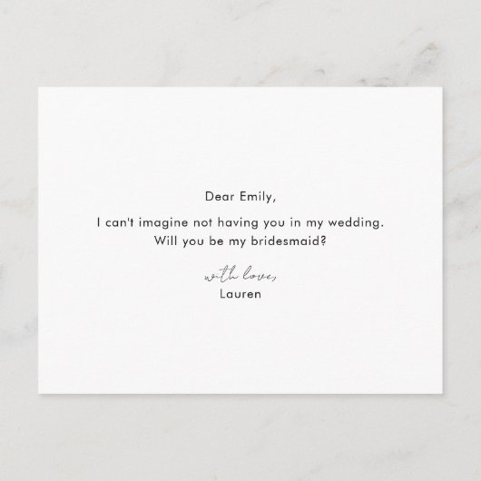 ピンクモダンは私の花嫁の写真になる インビテーションポストカード (裏面)