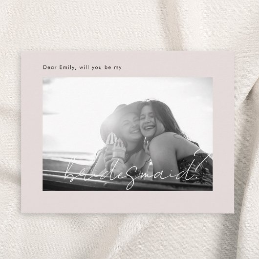 ピンクモダンは私の花嫁の写真になる インビテーションポストカード