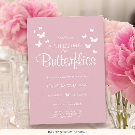 ピンクモダンは蝶の一生に 招待状