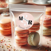 ピンクモダンアンパサンド結婚モノグラム ラウンドシール