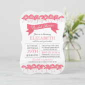 ピンクモダンアンブレラブライダルシャワー 招待状 (スタンド正面)