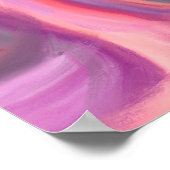 ピンクモダンアートコーラルパープル抽象芸術 ポスター (角)