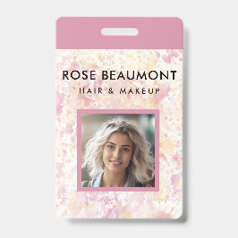 ピンクモダンイエローの水色バッジ バッジ