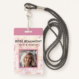 ピンクモダンイエローの水色バッジ バッジ