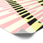 ピンクモダンイエローブラックジオメトリック抽象芸術 ポスター (角)