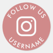 ピンクモダンイカスタムンスタグラムのソーシャルメディアパッケージ ラウンドシール (正面)