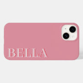 ピンクモダンイニシャルミニマルコンテンポラリー Case-Mate iPhoneケース (裏面 (横))